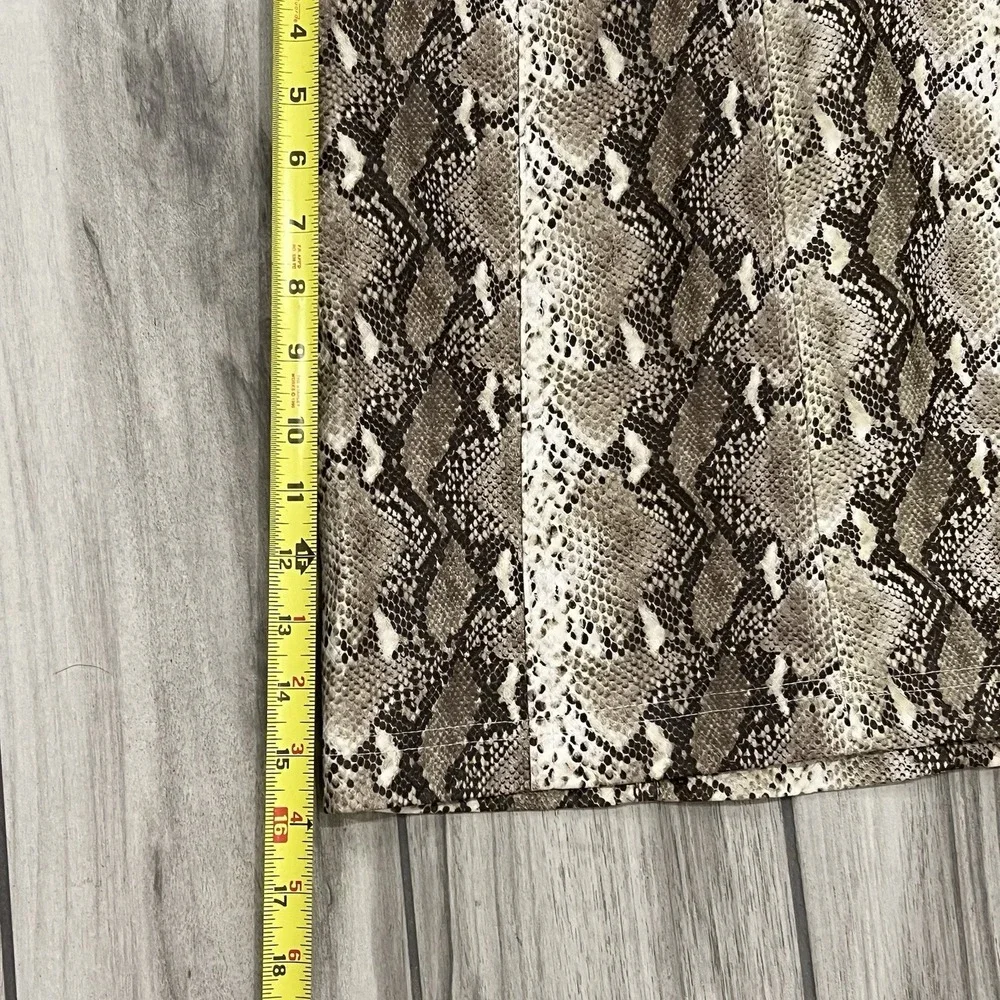 Honey Belle Mini Skirt Women Medium Brown Snakeskin Faux Leather Excellent Edgy